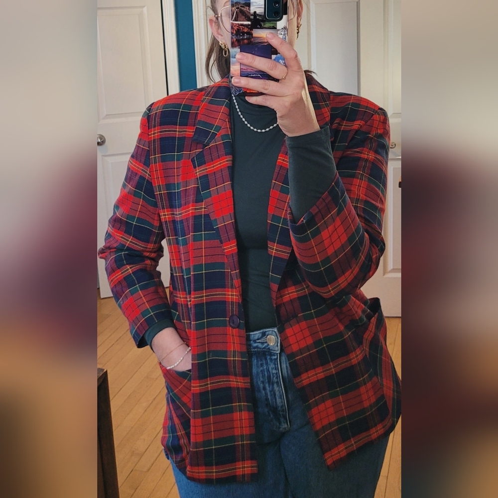 Vintage En Vogue Plaid Women's Blazer